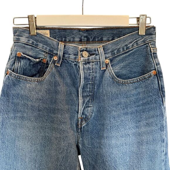 Levi's 501 Patchwork Skinny Fit High Rise Button Front Jeans Women's W27 L30 - Picture 6 of 11